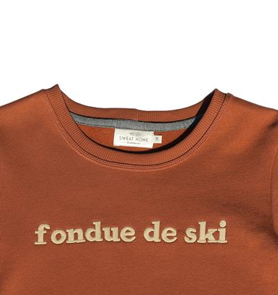 Sweat col rond femme coloris rouille Fondue de ski - Photo 3