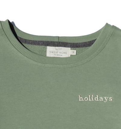 Sweat col rond femme coloris Vert verveine Holidays T.36 - Photo 3