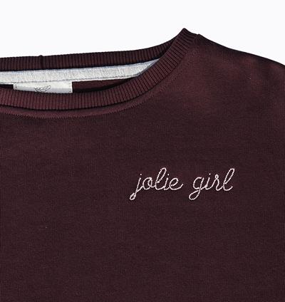 Sweat Loose ado coloris Bordeaux Jolie girl T.U - Photo 2