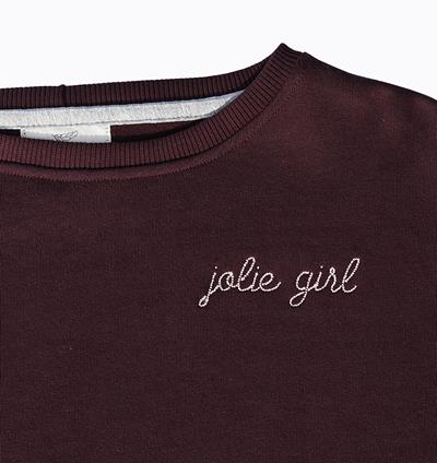 Sweat Loose ado coloris Bordeaux Jolie girl - Photo 2