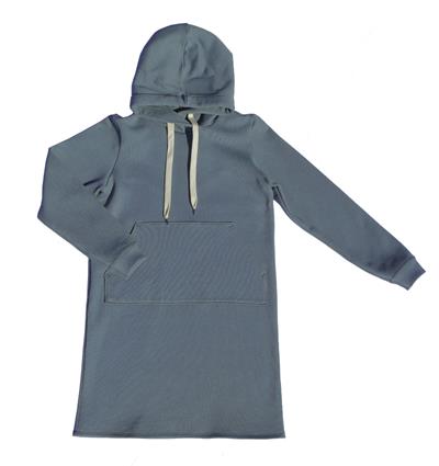 Robe en sweat capuche ado coloris Bleu orage - Photo 3