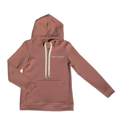 Sweat capuche femme coloris Bois de rose Beaux jours - Photo 2