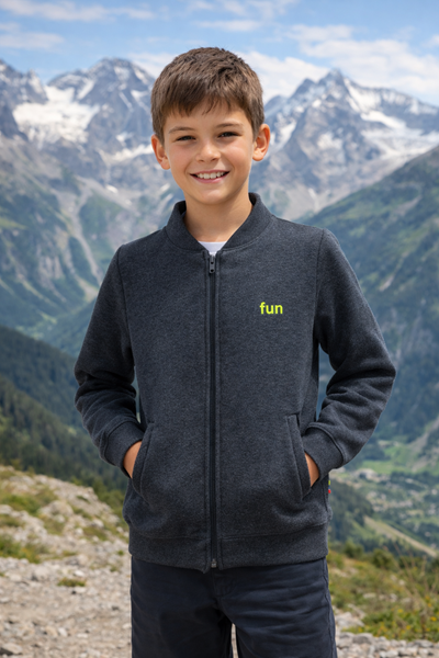 EN STOCK - Sweat zippé ado coloris Noir chiné Fun T.12A - Photo 3