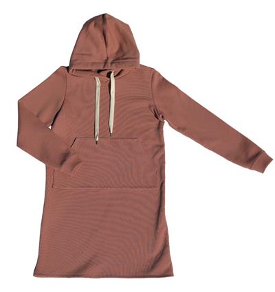 Robe en sweat capuche ado coloris Bois de rose - Photo 2