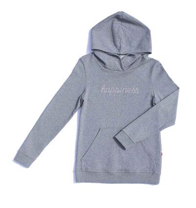 Sweat capuche femme coloris Gris foncé chiné Happiness - Photo 2