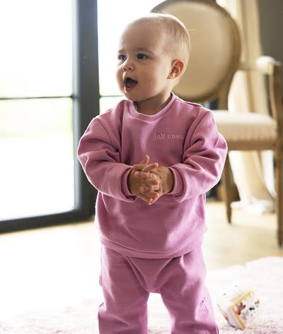 Ensemble en sweat baby coloris Rose bonbon "Joli coeur" T.6m - Photo 2