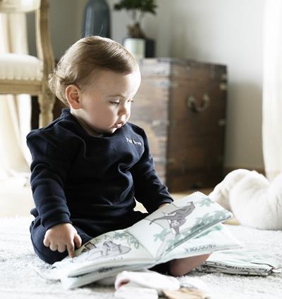 Ensemble en sweat baby coloris Marine "Petit loup" T.24m - Photo 2