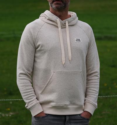 Sweat capuche homme coloris Chanvre écru &#39;Étiq. Coup de foudre&#39; T.L - Photo 3
