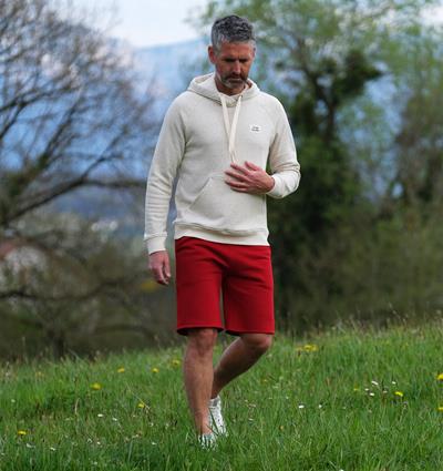 Bermuda en sweat homme Rouge piment T.L - Photo 2