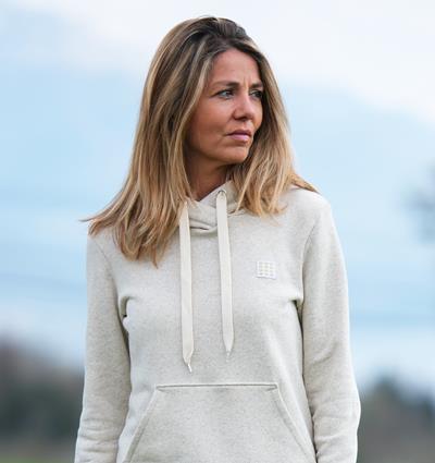 Sweat capuche femme Chanvre écru &#39;Étiq Petits coeurs dorés&#39; T.38 - Photo 2