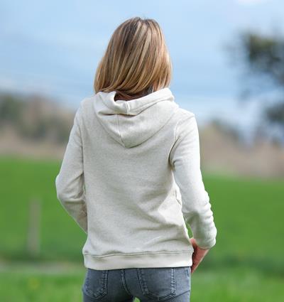 Sweat capuche femme Chanvre écru &#39;Étiq Petits coeurs dorés&#39; T.38 - Photo 3