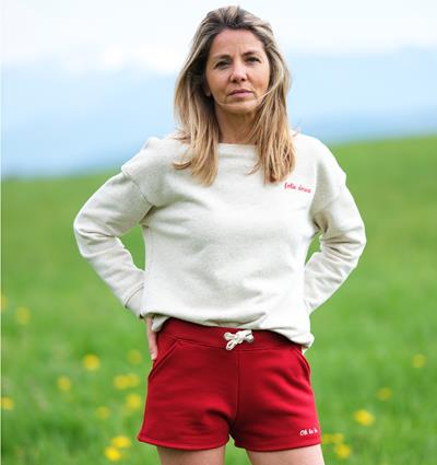 Short en sweat femme coloris Rouge piment Oh la la T.36 - Photo 2