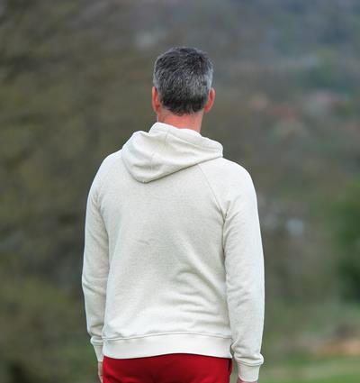Sweat capuche homme coloris Chanvre écru &#39;Étiq. Coup de foudre&#39; T.L - Photo 4