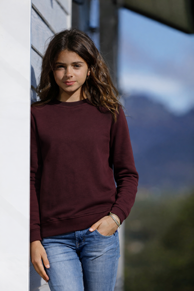 Sweat col rond ado coloris Bordeaux T.16A - Photo 3