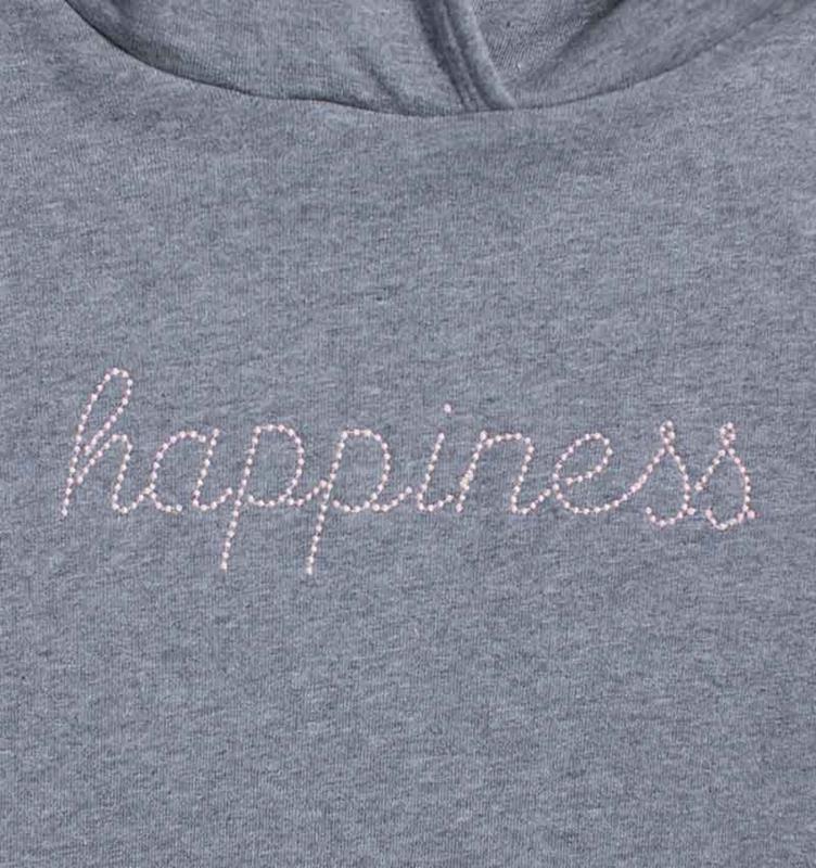 Sweat capuche zippé femme coloris Gris clair chiné Good vibes - Sweat Home