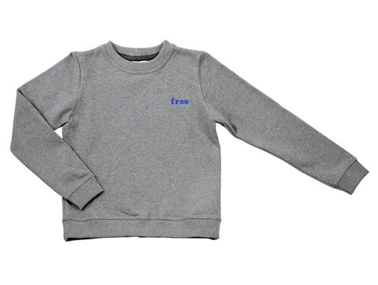 Sweat col rond ado coloris Gris fonc&#233; chin&#233; Free