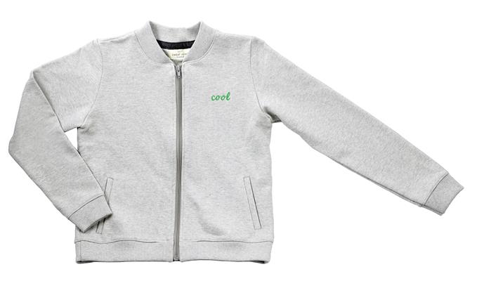 Sweat zipp&#233; ado coloris Gris clair chin&#233; Cool T.14A