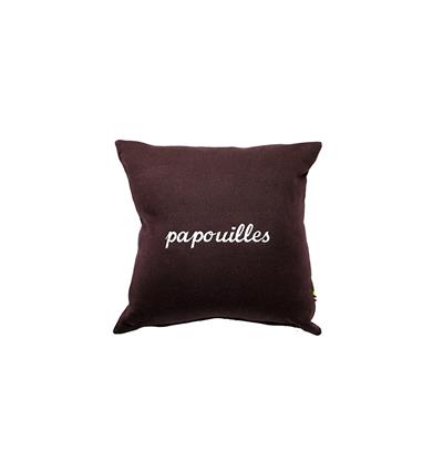 Coussin en sweat carr&#233; Bordeaux Papouilles