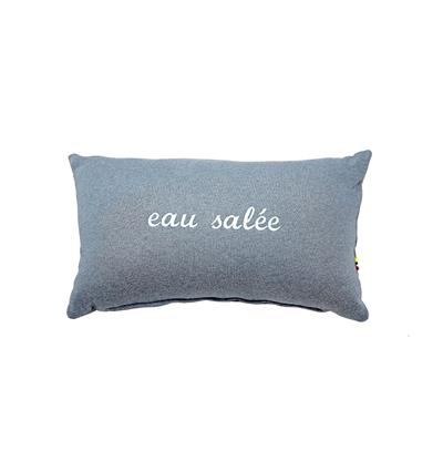 Coussin en sweat rectangulaire Bleu Air chin&#233; Eau sal&#233;e