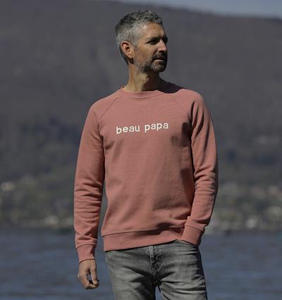 Sweat col rond homme coloris Bois de rose Beau papa