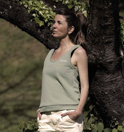 Débardeur en sweat femme coloris Vert verveine Paradise - Photo 1