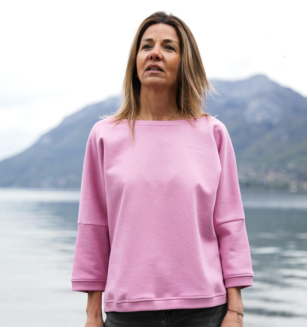 Le sweat loose femme coloris Rose bonbon Canon. T.U