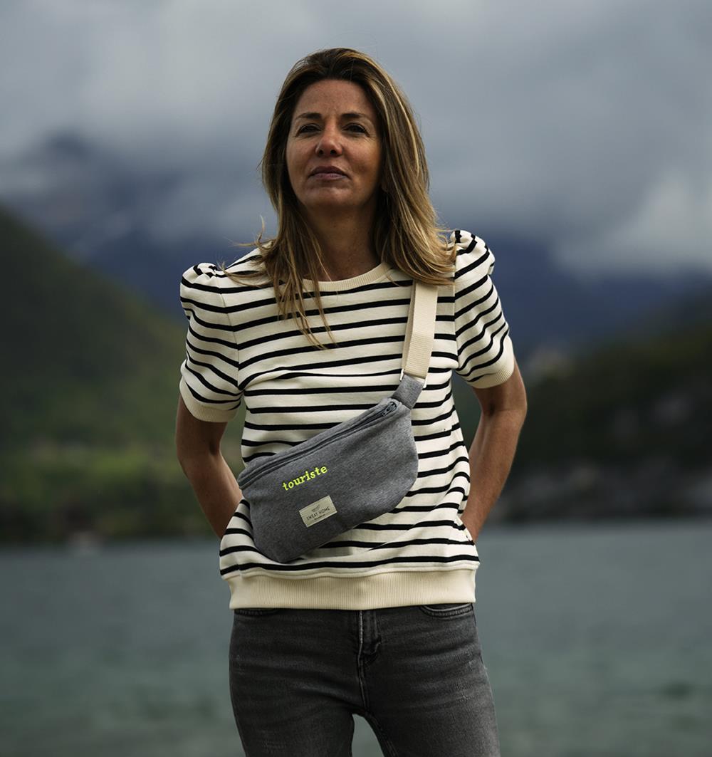 Banane en sweat coloris Gris fonc&#233; chin&#233; Touriste T.U