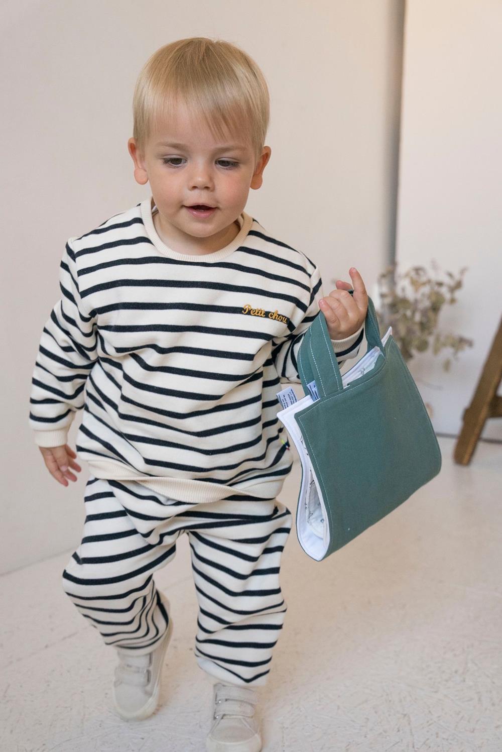 Ensemble en sweat baby coloris Marinière "Petit chou" T.36m