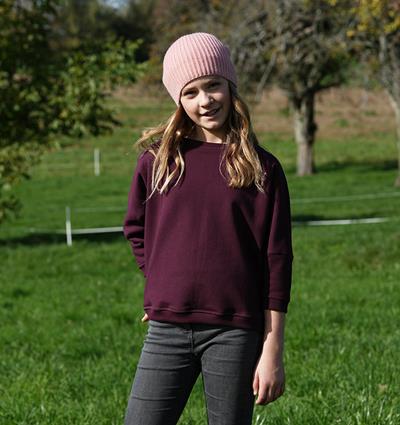 Sweat Loose ado coloris Bordeaux Jolie girl