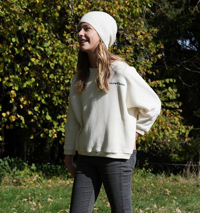 Sweat Loose ado coloris Knit écru - Photo 1